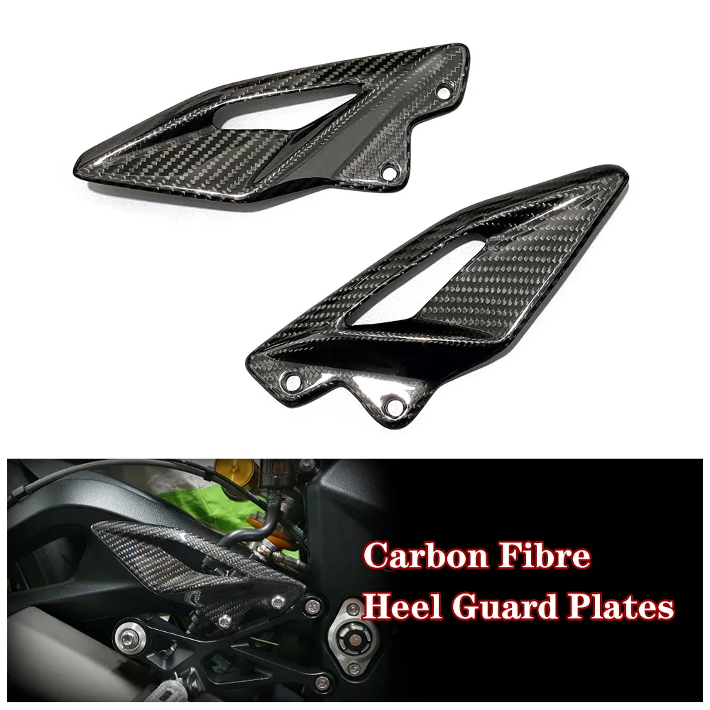 100% Carbon Fiber For Triumph Street Triple 660 765 S R RS 2016-2024 Motorcycle Accessories Heel Guard Plates Foot Rests