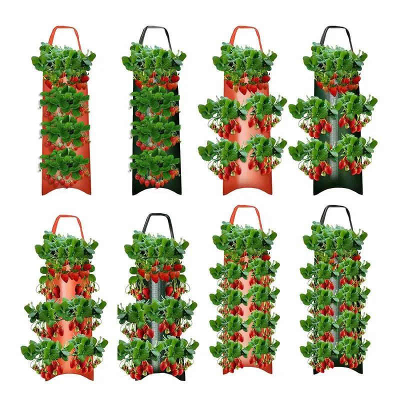 2025 Tomato Planter Bag With 4/6/8 Hole Fabric Hanging Gardening Planting Growing Bags For Tomatoes Roses Carrots Potatoes