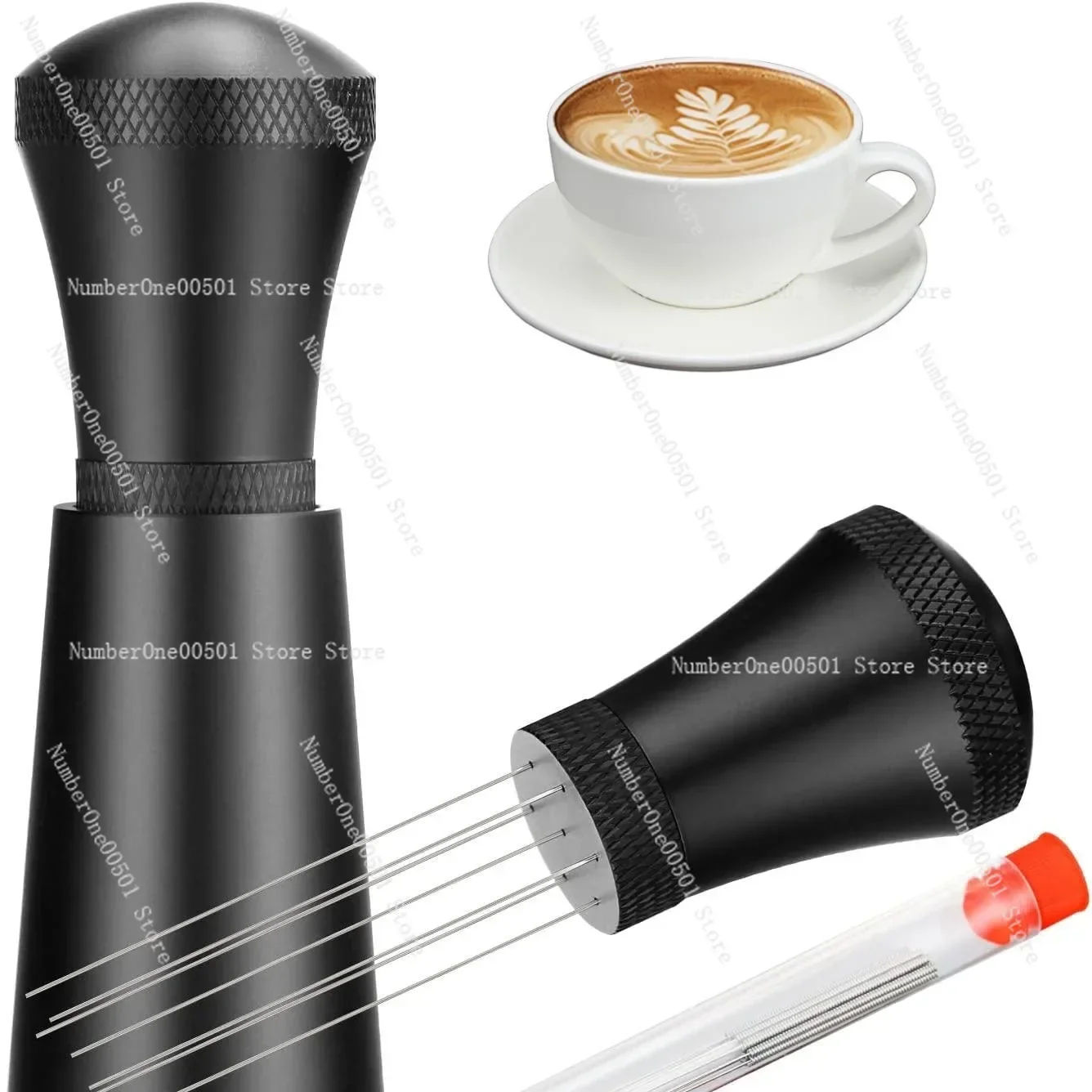 Coffee Face Powder Caking Stirring and Scattering Needle Mini Portable Powder Press