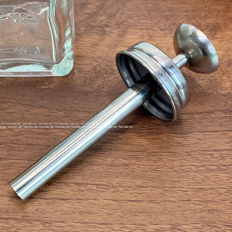 Butelka z pompką dozującą, szklana, pusta, 180 ml, wielokrotnego użytku, pojemnik na płyn do paznokci, demakijaż, butelka z pompką, pojemnik na płyn do manicure.