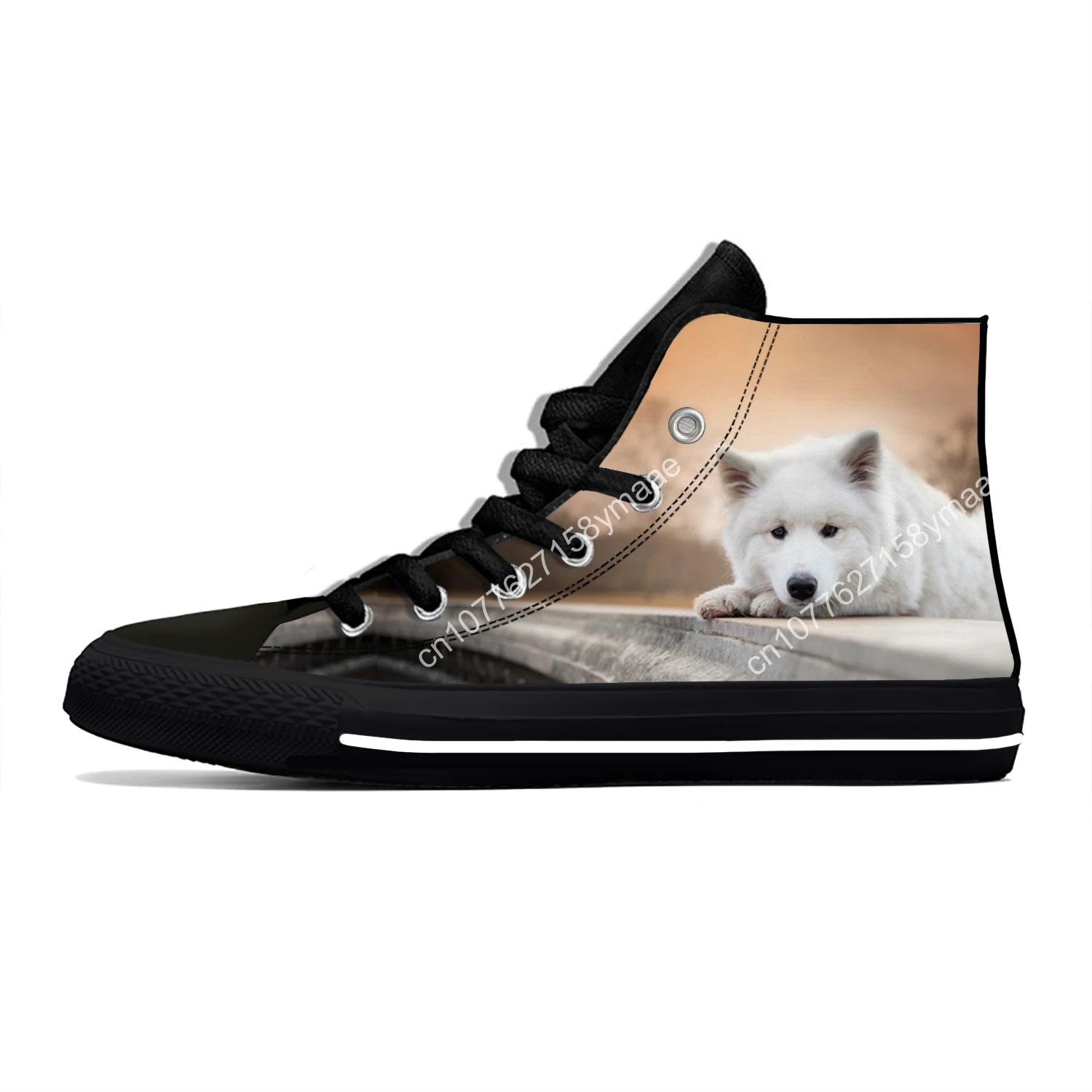 Hot Summer American Eskimo Dog Cut Kawaii Fashion Lightweight High Top Cool Canvas Shoes Men Women Casual Sneakers Board Shoes