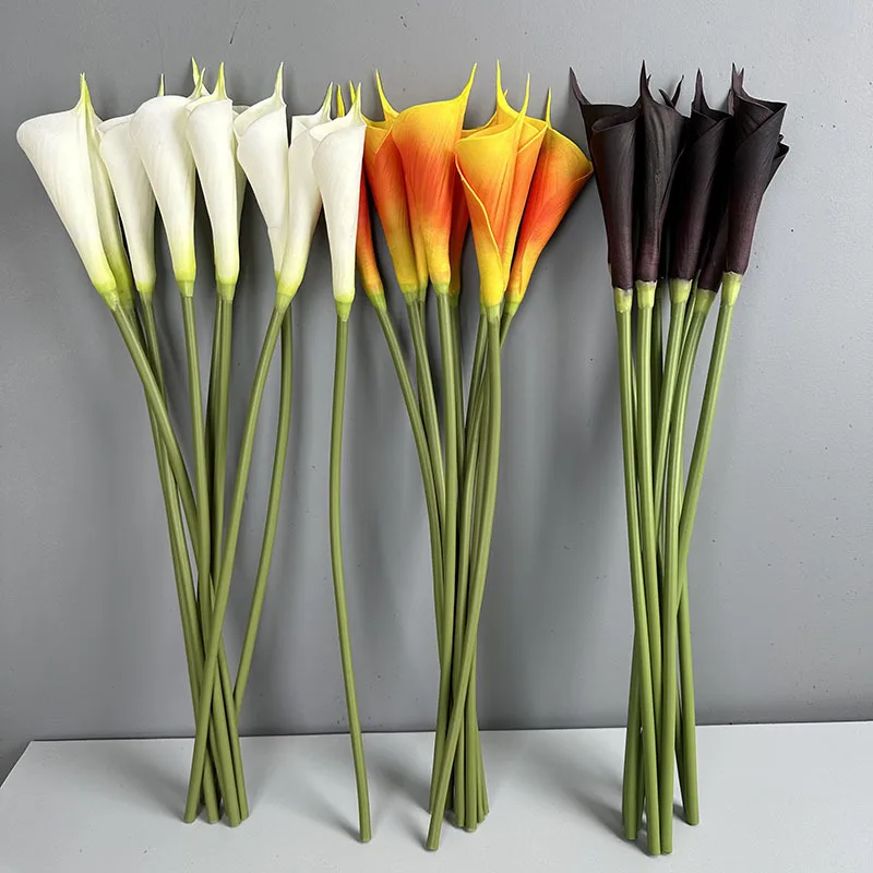 5 Stück/Set Künstliche PU-Kallablume Hochzeitsdekoration Brautstrauß Gerollte Alocasia-Blumen Heimdekoration Partytisch-Blumendekoration – Detail 7