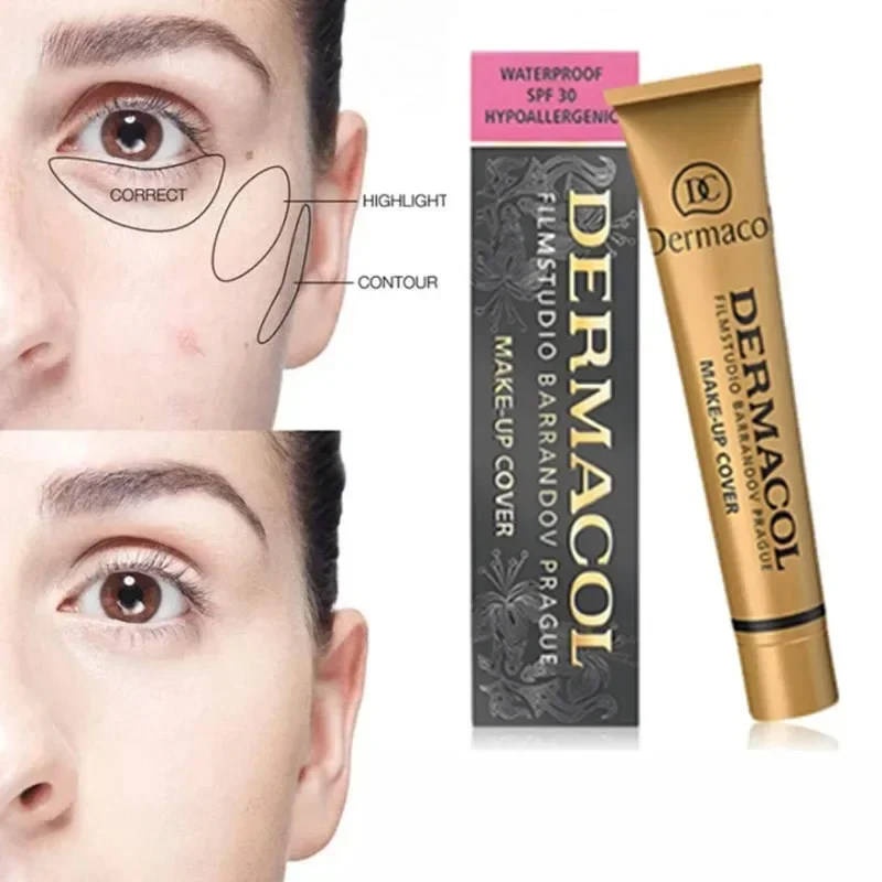 Hoge Dekkende Waterdichte Concealer Make-Up Foundation Hypoallergeen Langdurige Concealer Tattoo Die Crème Koreaanse Make-Up