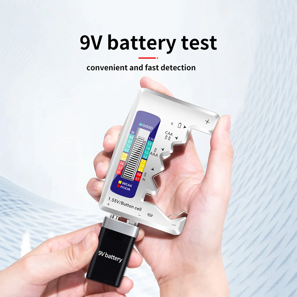 

Tester Tool Compact Portable Testing Device For Aa 9V Batteries Universal Checker Abs Stainless Steel