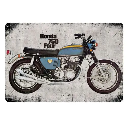 p1,Honda 750 Four Vintage Motorcycle Metal Poster - 20x30cm Decorative Tin Sign