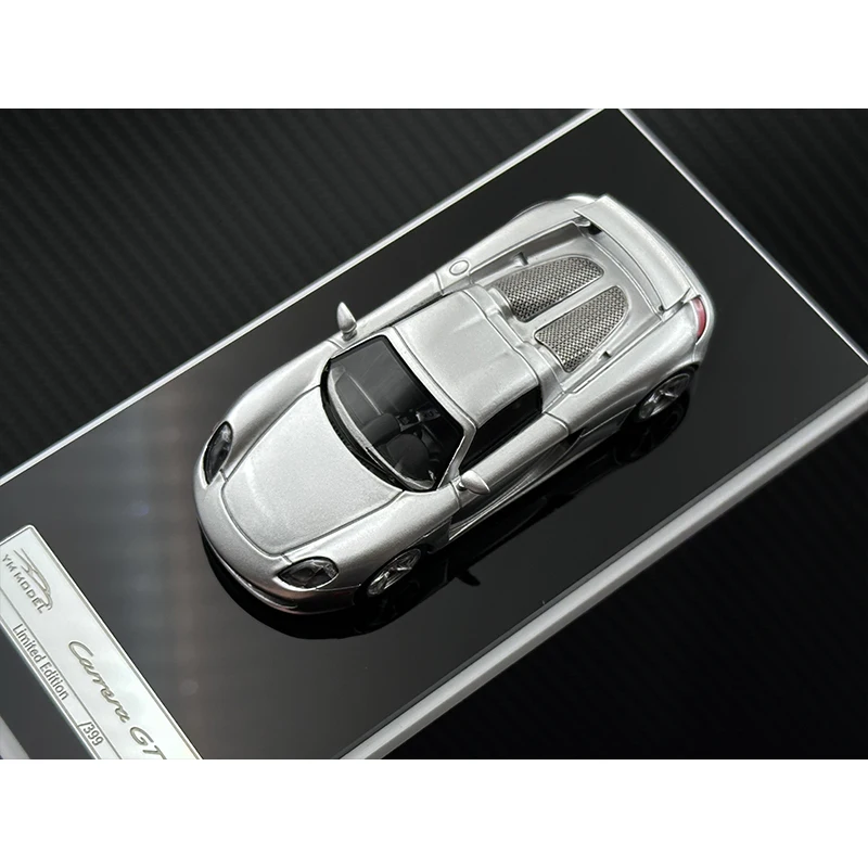 YM In Stock 1:64 CarreraGT Silver Resin Diorama Car Model Collection Miniature Toys