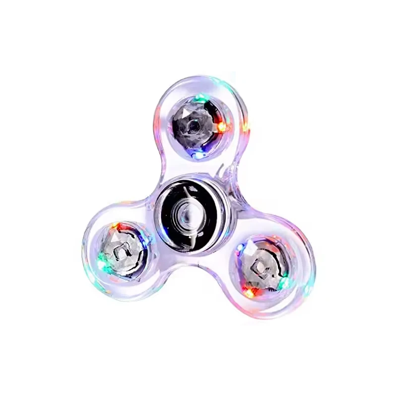 Crystal Luminous LED light Fidget Spinner Hand Top Spinners Glow in Dark Light EDC Figet Spiner Finger Stress Relief Toys