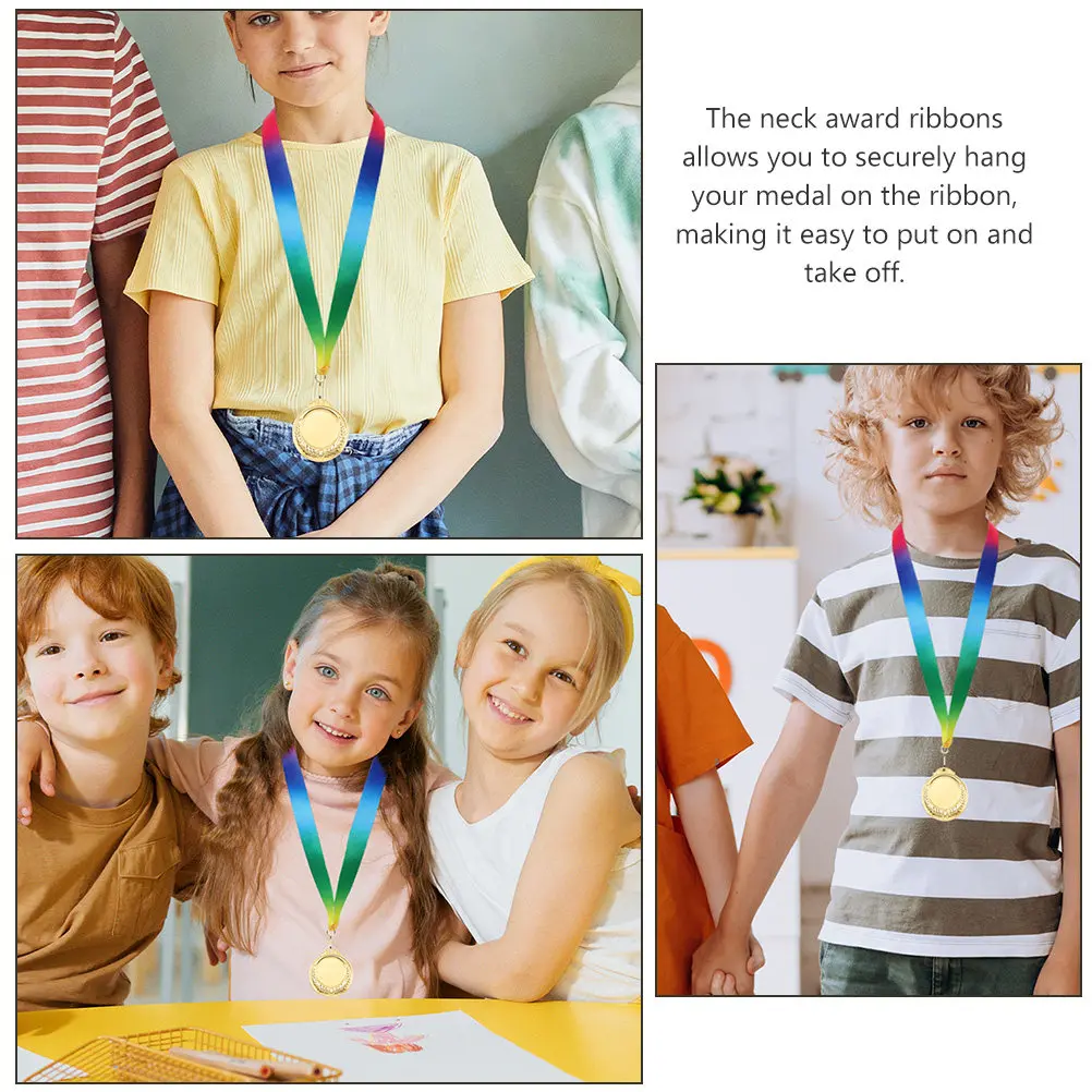 20Pcs Medal Neck Ribbons Award Ribbons for Sports Meeting Competition Relay Races Party Games School Events Multi-Function Medal