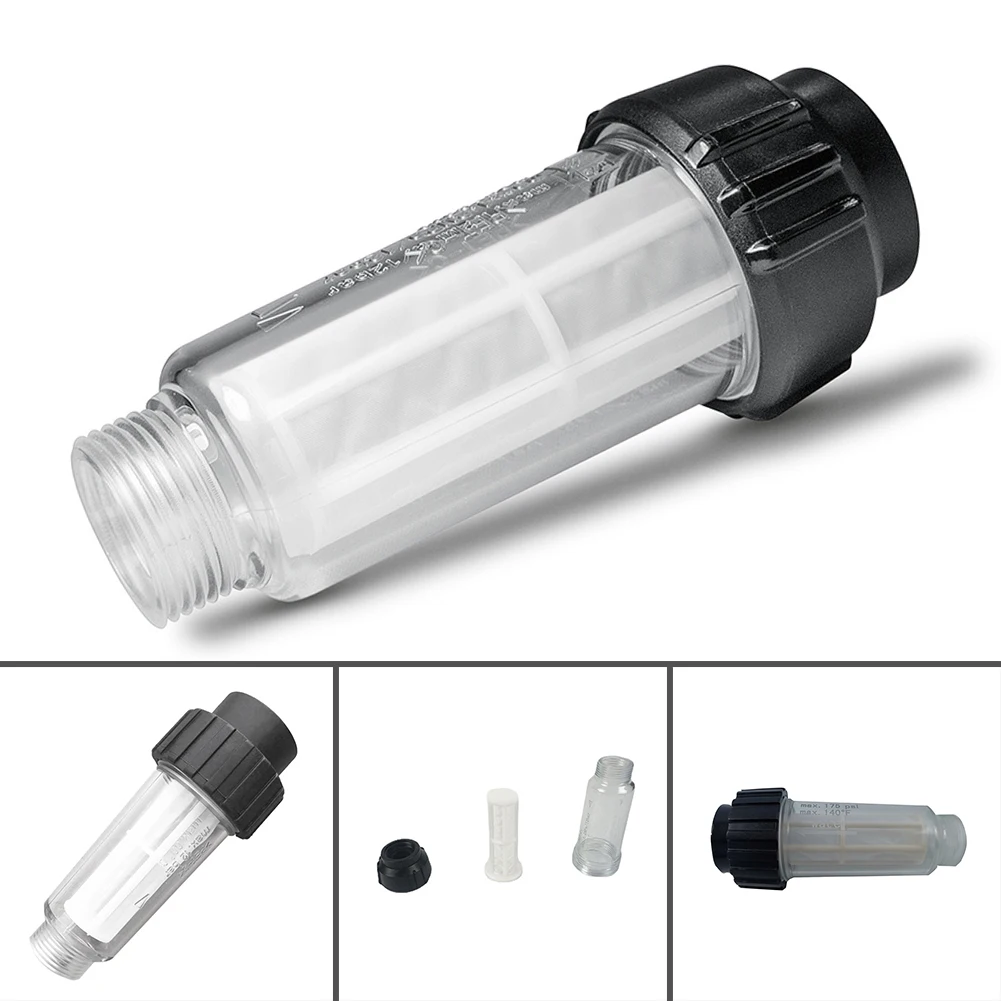 Tool Part High-Pressure Cleaner Washer Filters Home Outdoor 3 4 Thread Clear Medium Filters Pressure Transparent