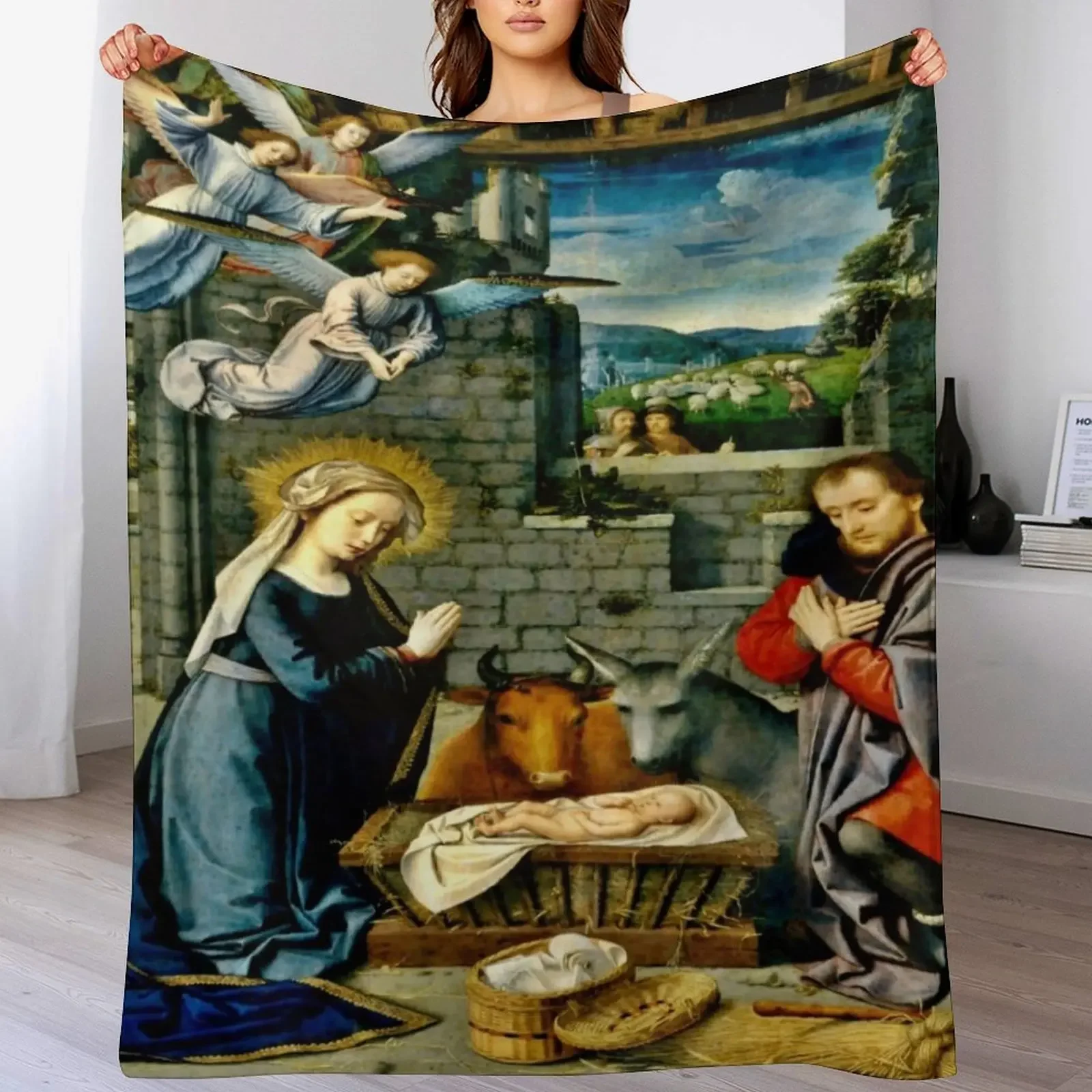 

On View at The Met The Nativity with Angels Throw Blanket valentine gift ideas for babies decorative Sofas Blankets