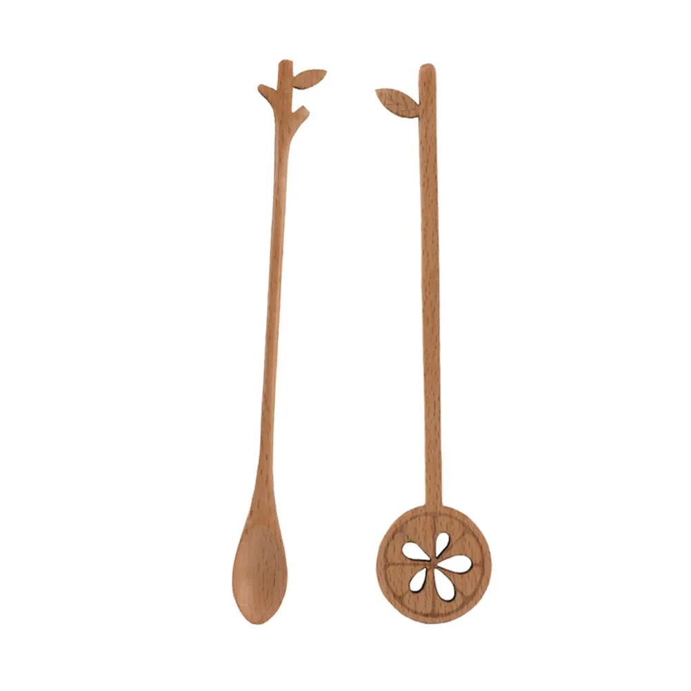 

Lemon Shape Wooden Spoon Long Handle Stirring Spoons for Coffee Juice Drinks Reusable Scoop Mixing Honey Rod Kitchen Bar Tools