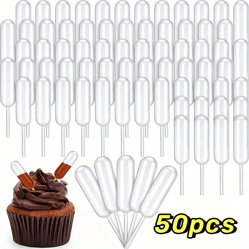 Pipetas de plástico para Tartas, Mini cuentagotas para postres, Macaron, pastel, salsa, exprimidor, helado, decoración de magdalenas, infusor