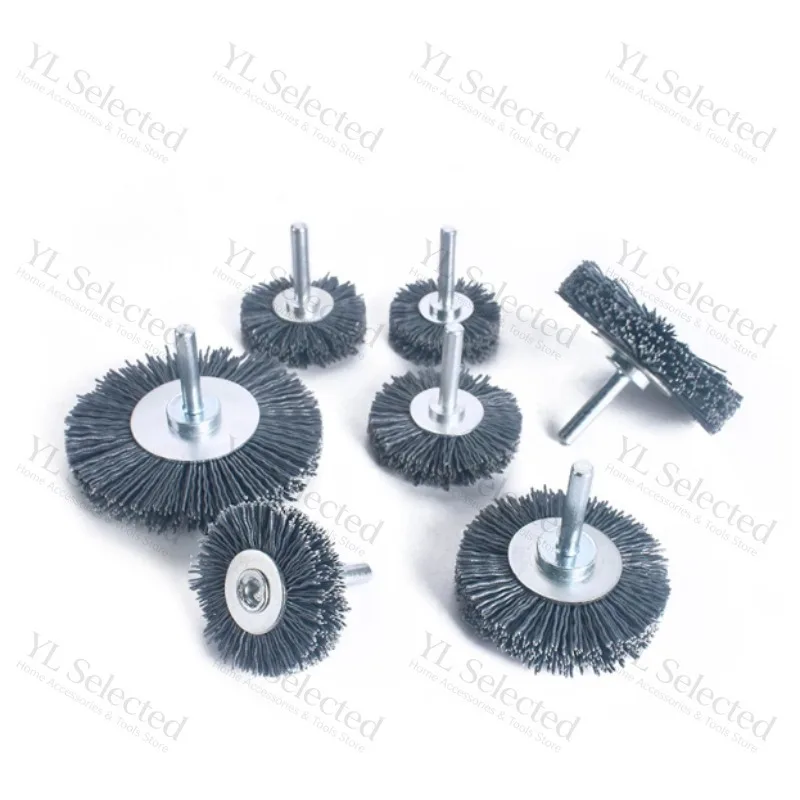 240/320Grit T type Wheel Brush Polishing Paint Strip Scale Rust Cleaning Softer Metals Aluminum Drill CNC Machine Tool Accessory