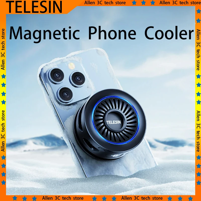 NEW TELESIN Mobile Phone Cooler Magnetic Radiator Cooling Fan Heat Sink For Smartphones Tablets Cooler For Live Streaming