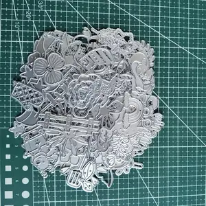 Şablonlar, gizemli kutu, küçük hayvanlar, yapraklar, yazı, çiçek, şanslı çantalar, yepyeni, 2022 için Matre de corte de metal rastgele seçilir cast troquelador'da 8 büyük satış-no. 4