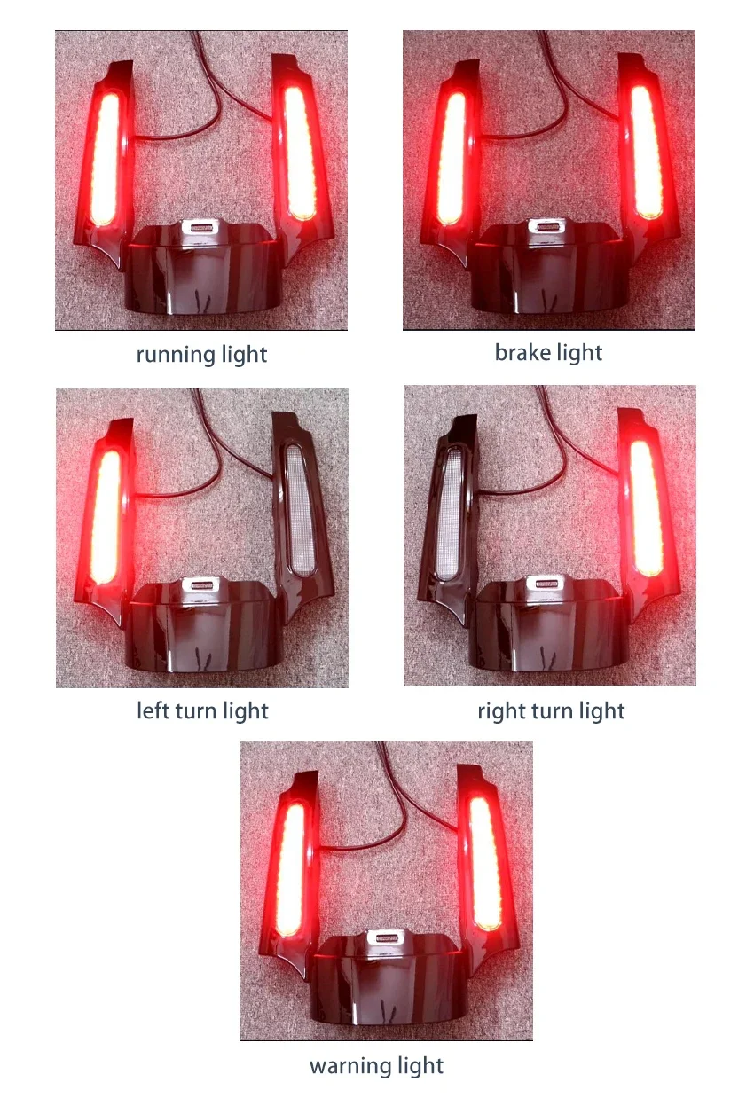 Motorcycle Extension Fascia LED Turn Signal Light  Rear Fender For Harley Touring Road King Electra Glide FLHR FLTRX 2009-2022