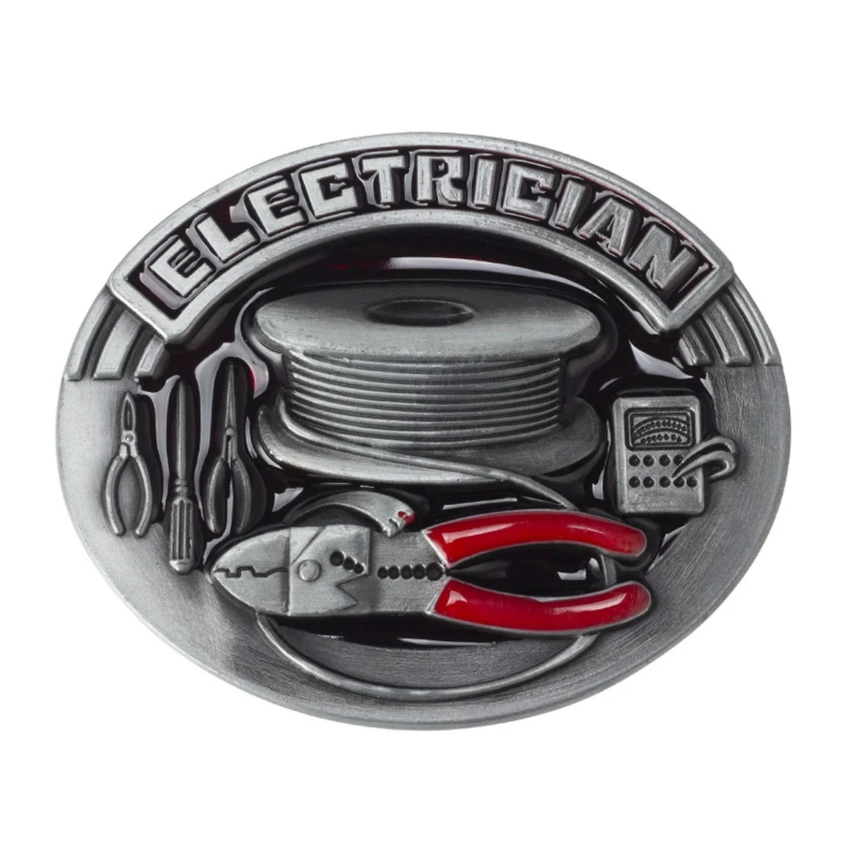 

T-DISOM Men's Oval Electrician Design Belt Buckle Fashionable And Stylish Accessory for Casual Wear