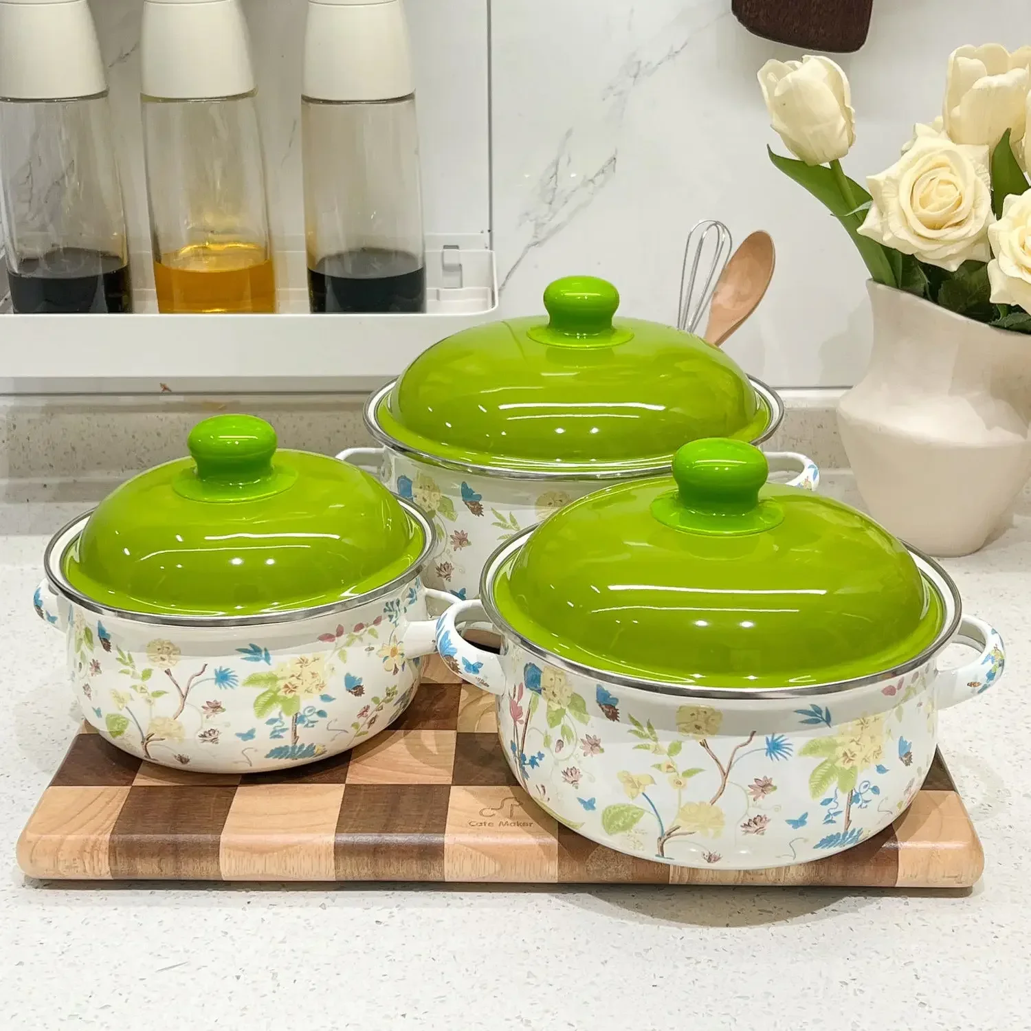 Enamel Enamel Milk Pot Thickened Saucepan Cooking Hot Noodles Milk Stew Household Kitchen Cookware