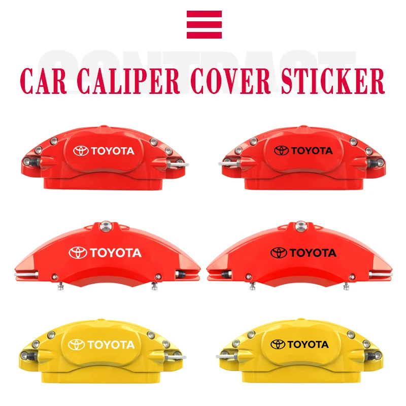 6 قطعة سيارة الفرامل الفرجار ملصق مائي شعار سيارة عجلة اكسسوارات الديكور لتويوتا كورولا كامري هايلكس بريوس أفينسيس أوريس GR