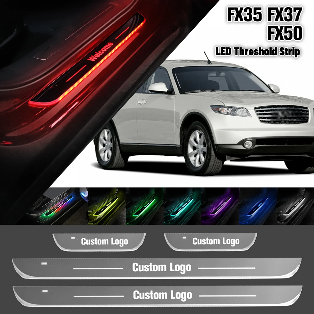 

For Infiniti FX35 FX37 FX50 2003-2013 Car Door Sill Light Customized Logo LED Welcome Threshold Pedal Lamp Accessories