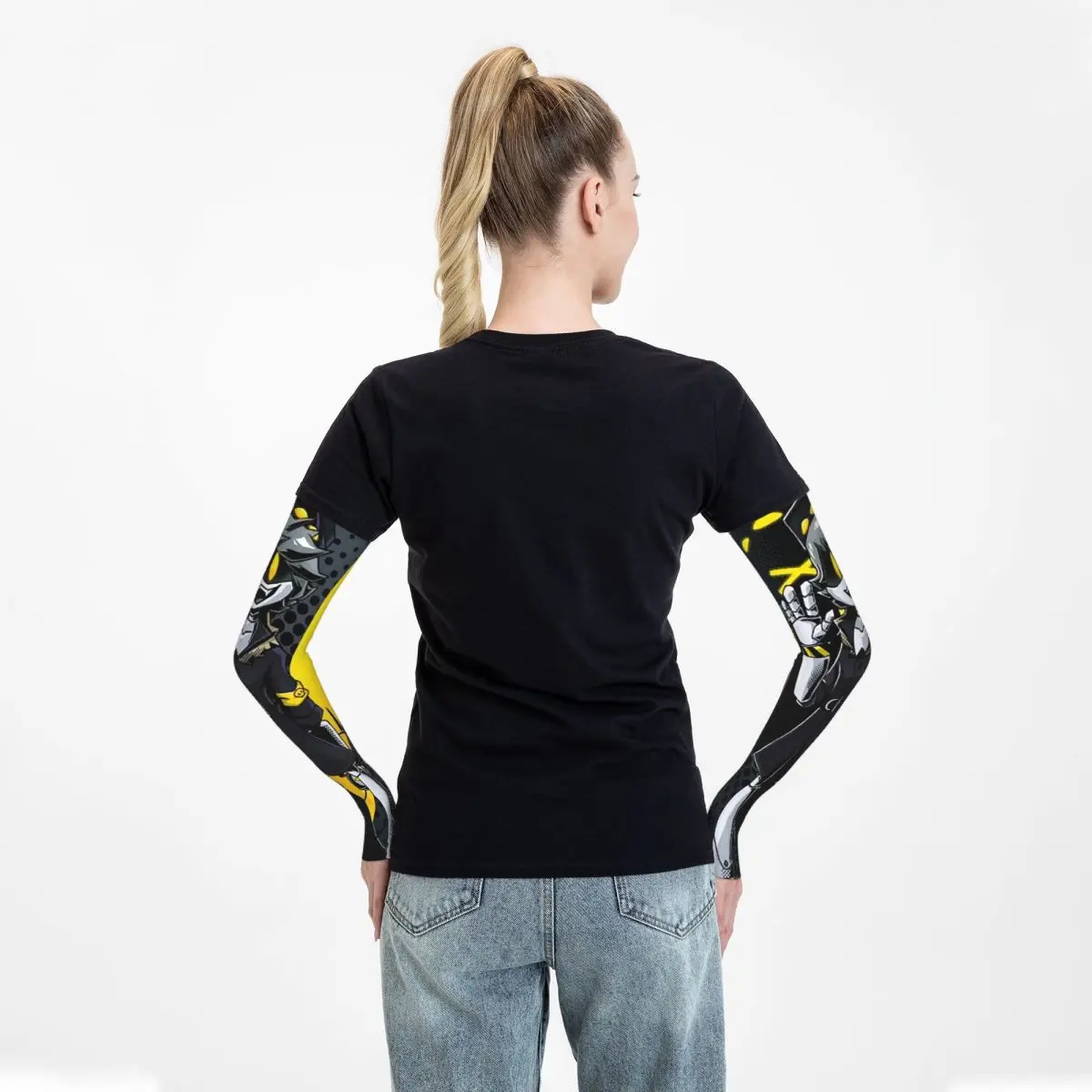 طائرات القتل بدون طيار N Uzi Doorman أكمام أذرع تبريد خارجية من الشمس فوق البنفسجية غطاء حماية صيفي من الحرير الجليدي لركوب الدراجات وأكمام وشم #5