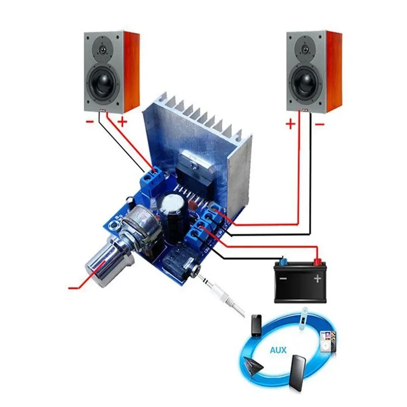 Tda7297 2*15w módulo amplificador de potência de áudio estéreo digital de canal duplo carro para usb portátil alto-falante placa amplificador de áudio