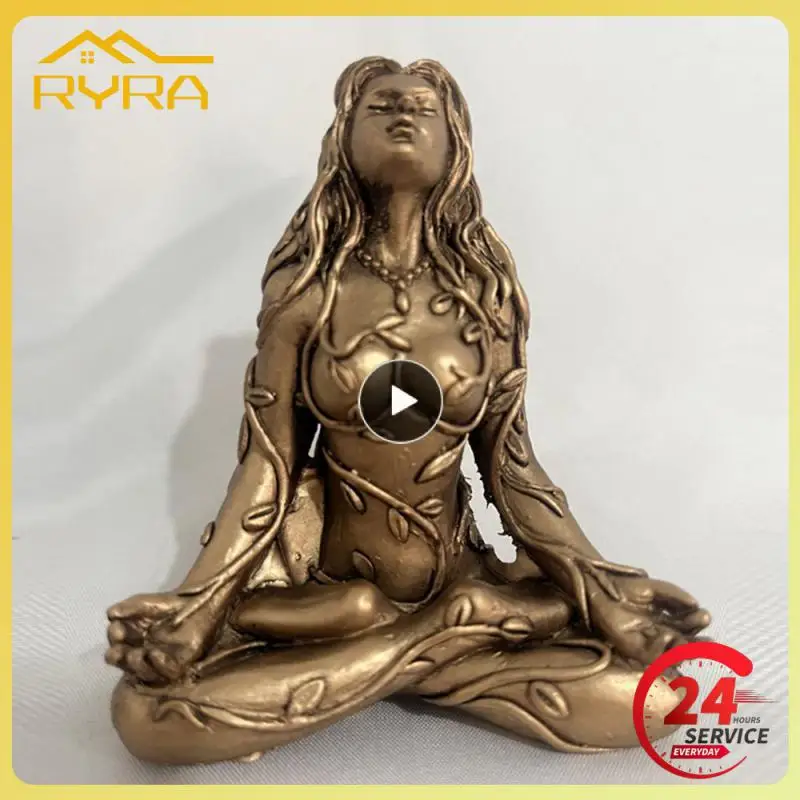 Mother Earth Statue Mini Gaia Fairy Decorative Buddha Statue Decorative Figurines Goddess Healing Chakra Meditation Home Decor