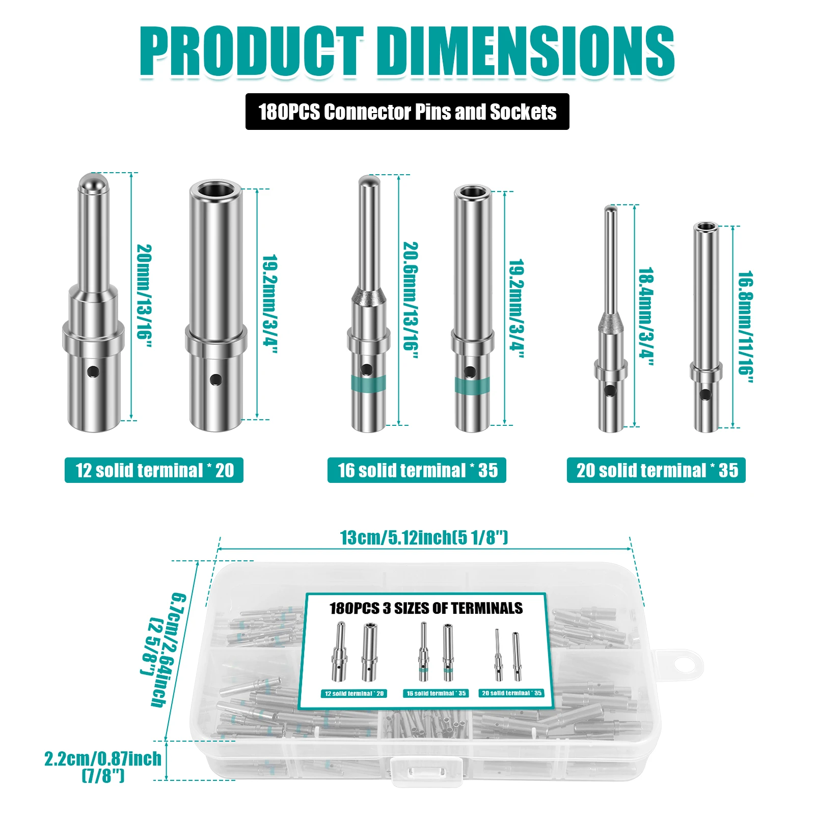 Series Stainless Steel Pin 12 16 20 DT Series Pin Stainless Steel Crimping Solid Male and Female Terminal Group Connector Pin