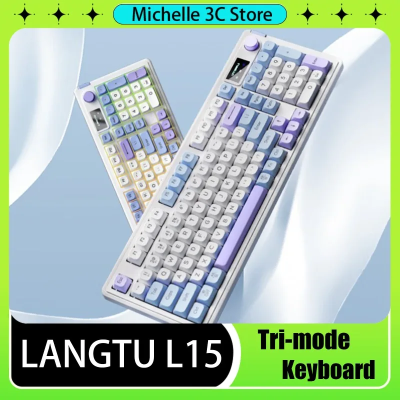 LANGTU L15 Tri-mode Membrane Keyboard 98keys Gasket Structure Gasket Structure Super Silent Waterproof Office/Gaming/E-sports