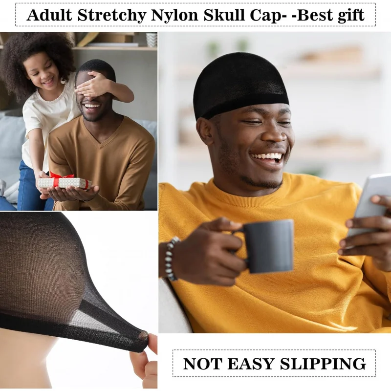 Ramede Stocking Wave Cap for Men Adult Stretchy Nylon Skull Wave Lightweight Beanie Caps Waves for Man Women image 5