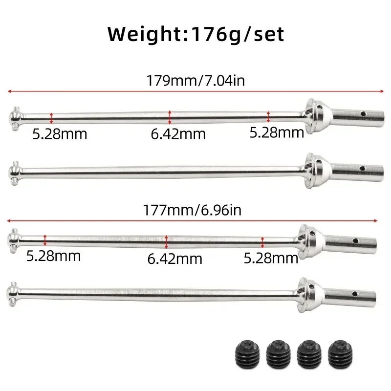 1 Zestaw Stalowych Metalowych Przednich i Tylnych Wałów Napędowych CVD do ARRMA 1/7 FIRETEAM TALION RC Samochód Części Zamienne Akcesoria Tuningowe