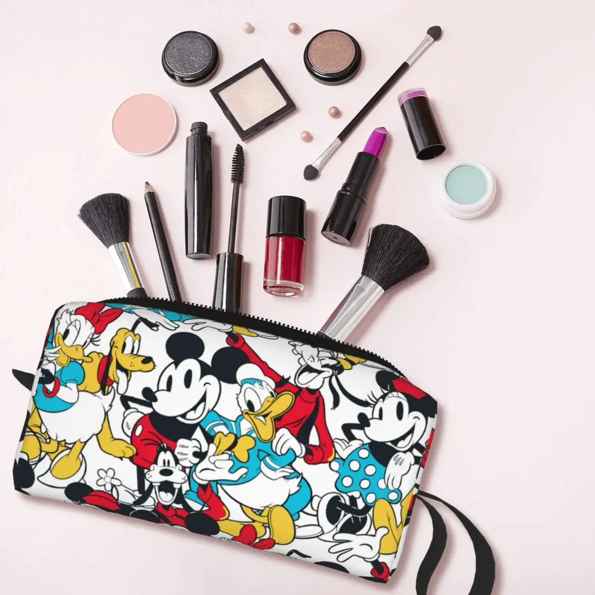 Custom Mickey Mouse Donald Duck Cartoon Travel Cosmetic Bag per le donne Makeup Toiletry Organizer Lady Beauty Storage Dopp Kit