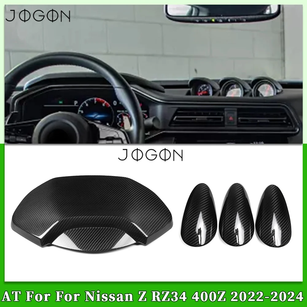 4Pcs Dry Carbon Car Interior Center Instrument Upper Panel Speedometer Gauge Cover Trim For Nissan Z RZ34 400Z Fairlady Z 2023+