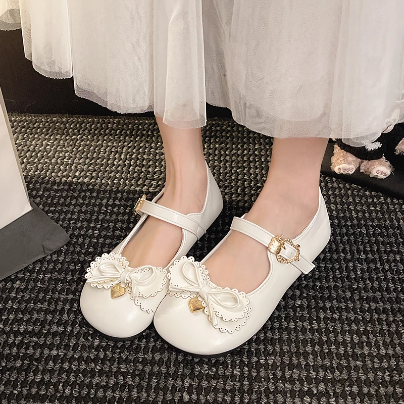 Spring New Coarse Heel Single Shoes Women's Fashion Round Head Shallow Bow Anti-slip Wear-resistant Mary Jane Shoes image 6