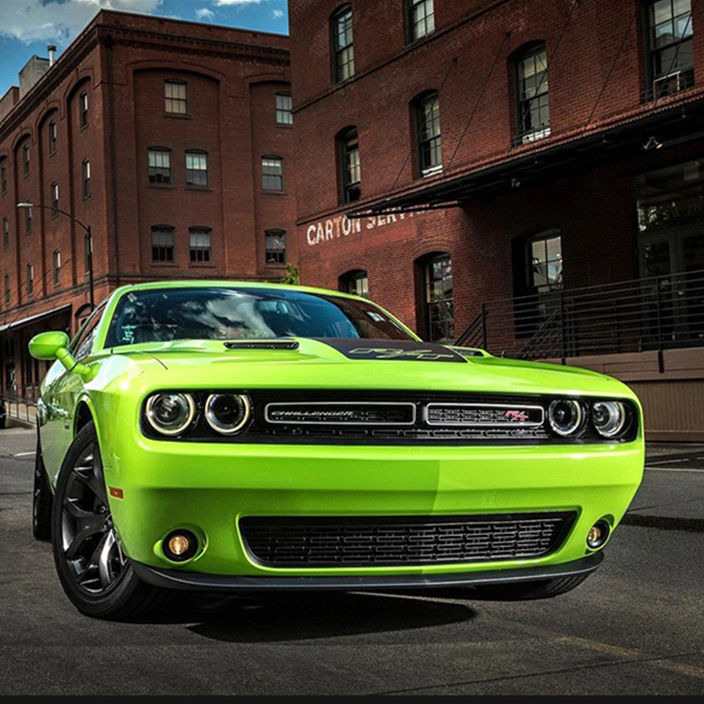 2 Stück RGB-LED-Scheinwerfer-Set für Dodge Challenger 2015–2021, App-Steuerung, DRL, sequenzieller Blinker, Projektor, Plug-and-Play-Frontscheinwerfer