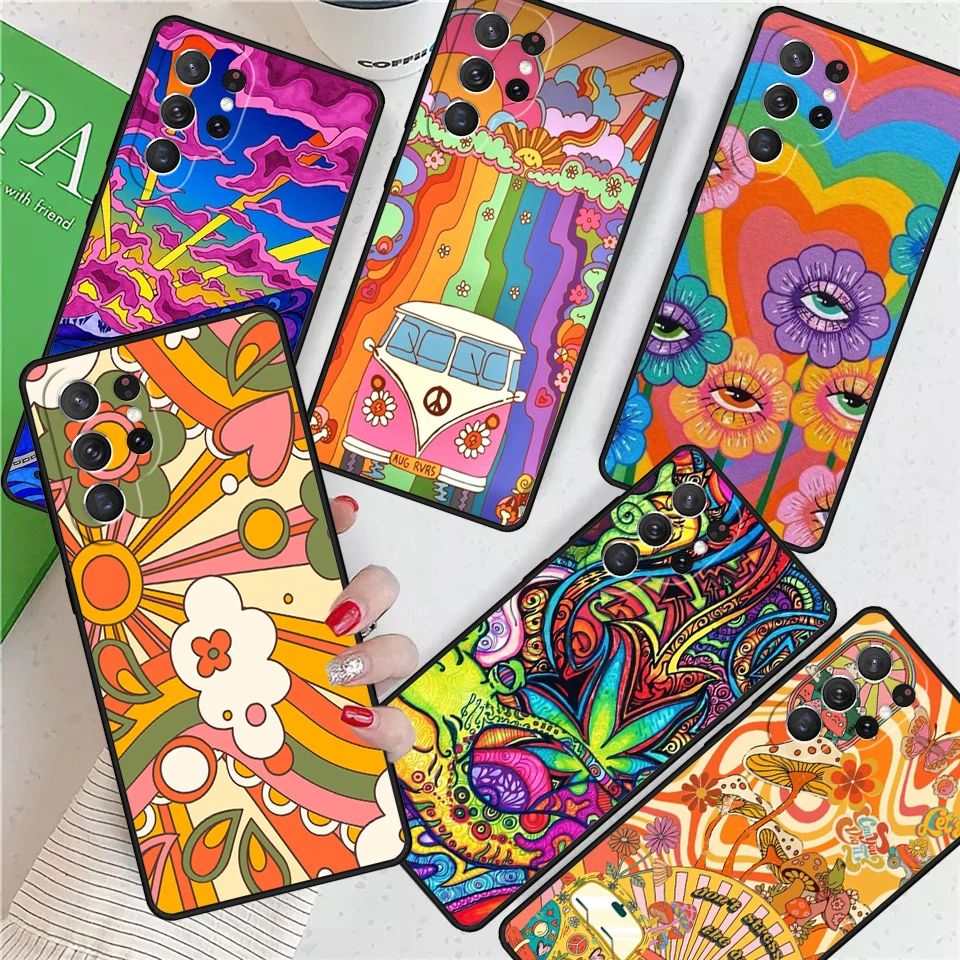 Hippie Art For Samsung Galaxy S24 Ultra S21 S22 S8 S9 S10E Note 10 20 Plus FE S23 Phone case Cover Coque