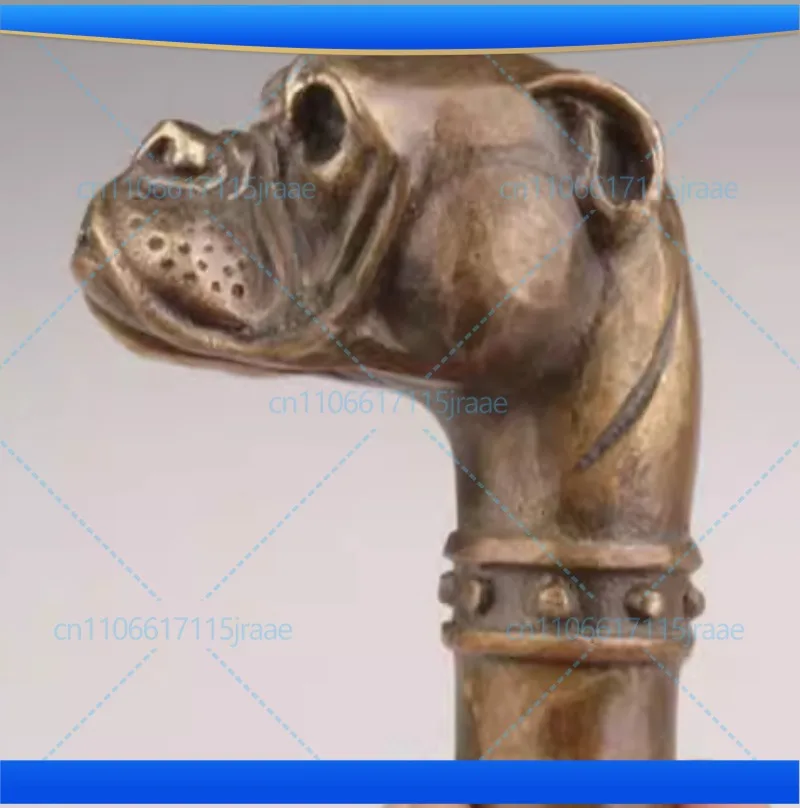 Copper Statue Old Bronze Hand Carved Skull Statue Cane Walking Stick Head Three shape selection view 2