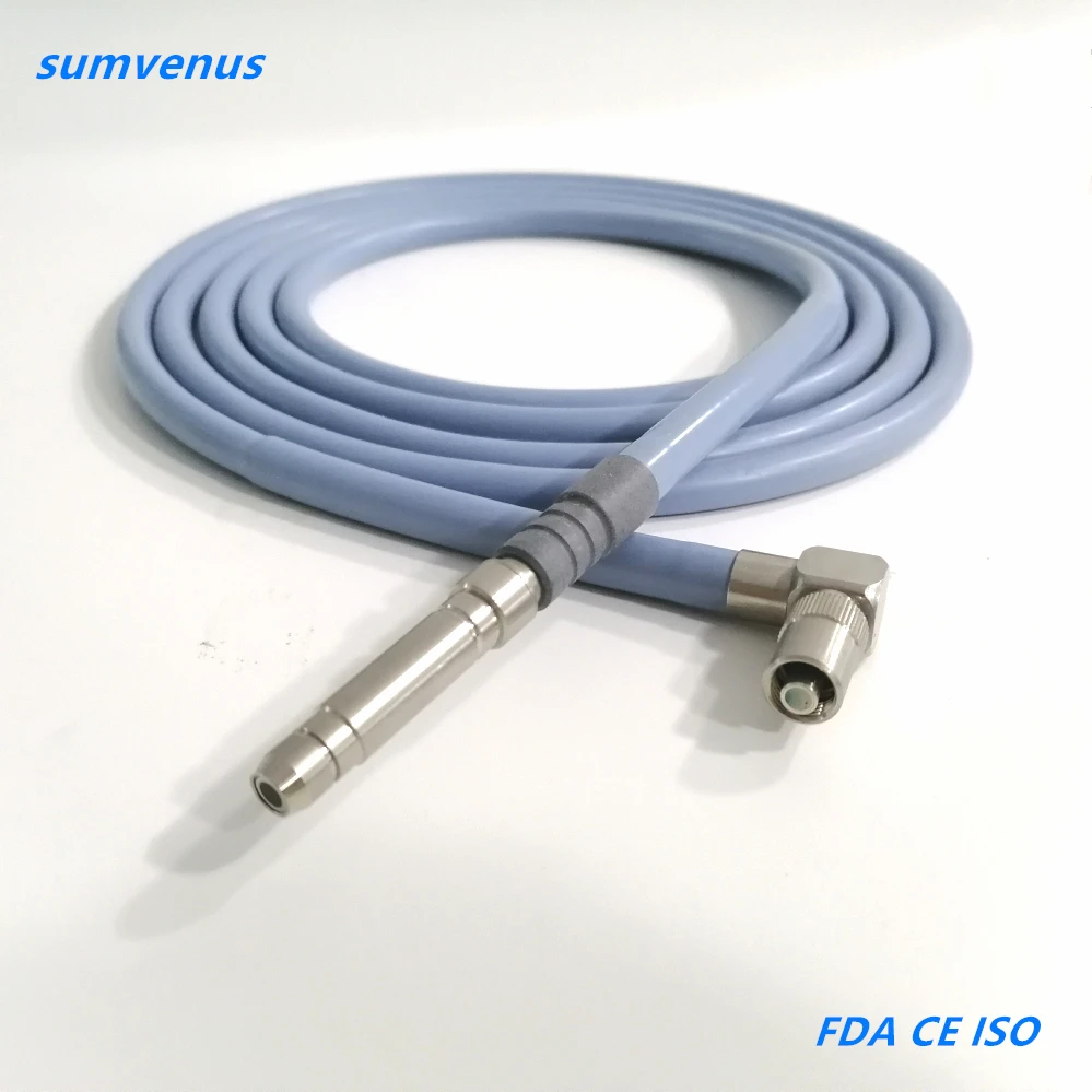 Medical Surgical Φ4X2500mm 3000mm 90 Degree Right Angle Endoscope Laparoscope Cold Light Source Optical Fiber Cable Autoclavable