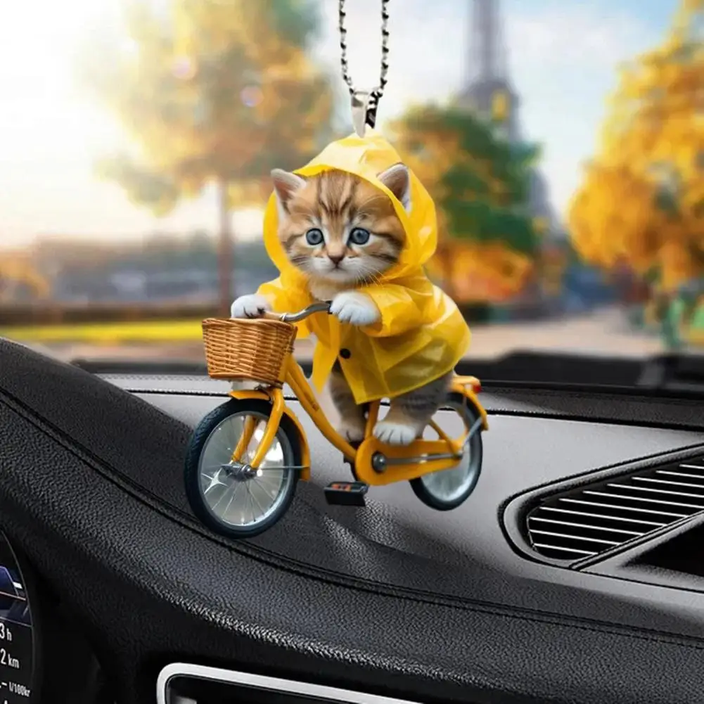 Cat Lover Decor Cute Cat Acrylic Pendant with Lanyard for Hanging Adorable Mirror Window Decoration Accessory for Cat Lovers