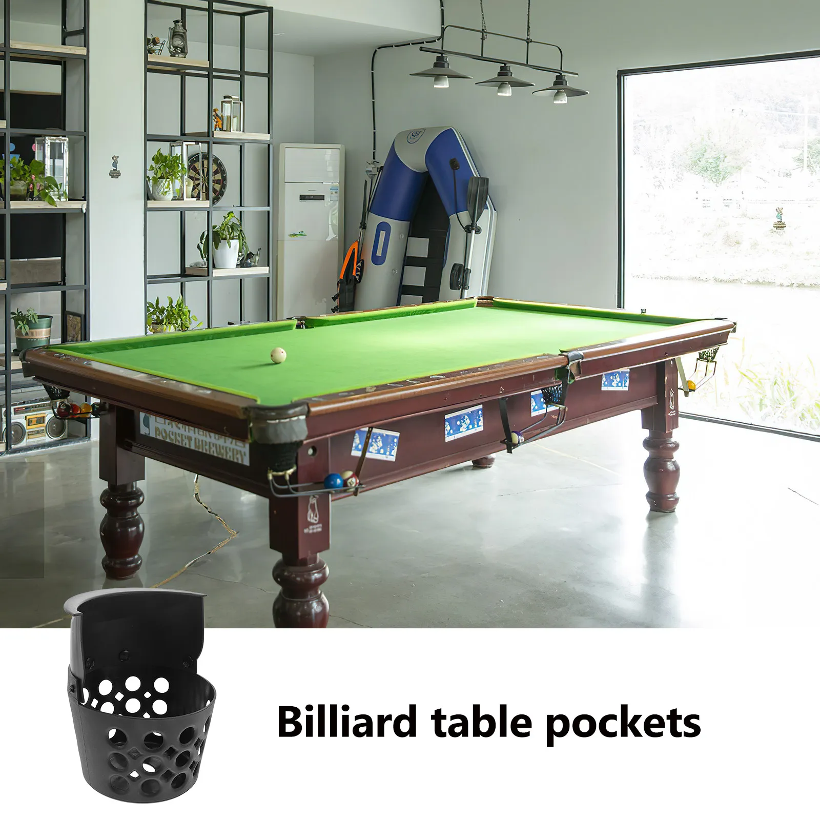 

2Pcs Pool Table Parts Billiard Drop Pockets Replacement Set Fits 160 Hole Size Heavy Duty Plastic Web Basket for Smooth Ball