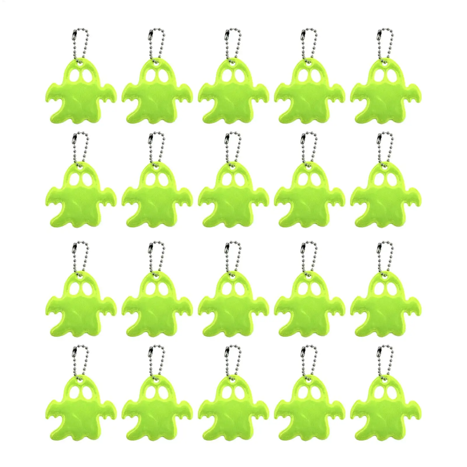 20 قطعة حقيبة الظهر العاكسة قلادة مقاوم للماء عاكس السلامة شبح قلادة خفيفة الوزن حقيبة حلية سلسلة مفاتيح السلامة