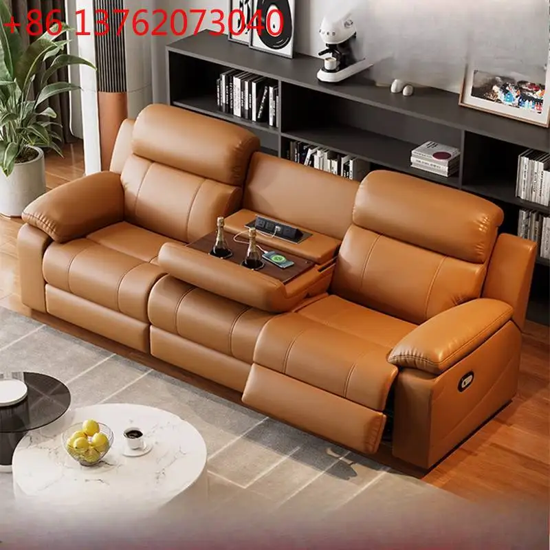 

Extendable Electric Recliner Sofa Control Button Relax Electric Recliner Sofa Brown Designer Wohnzimmersofas Furniture