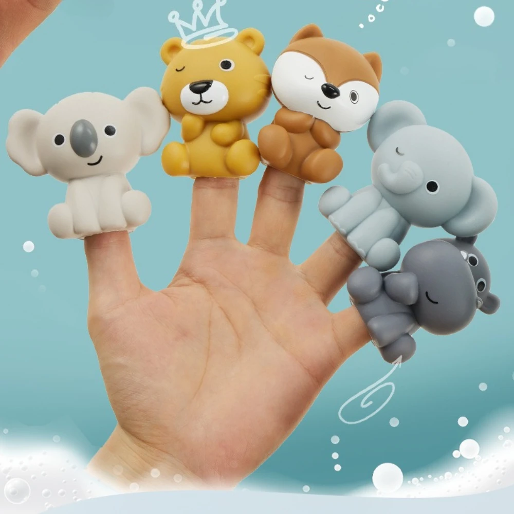 Interactive Baby Bath Stacking Boat Toy with Animal Finger Puppets Floating Bathtub Shower Pool Sensory Play Set for Toddlers
