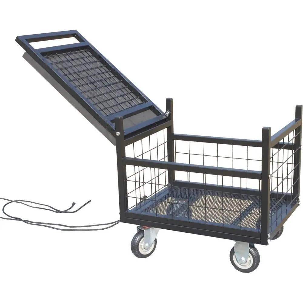 

Heavy-Duty Garden Cart with Swivel Wheels and Seat, Black and Green, Extra Large