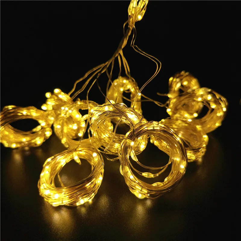 3M4M6M LED String Lights Christmas Decoration Remote Control USB Wedding Garland Curtain Lamp Holiday For Bedroom Outdoor Fairy