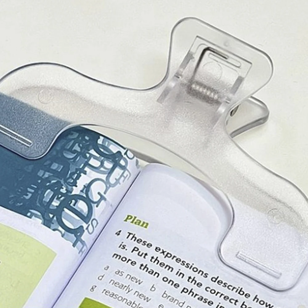 1PC 12cm Transparent Plastic Book Clip Holder Practical Reading Aid Note Holder Creative Stationery Part Fixed Bookshelf