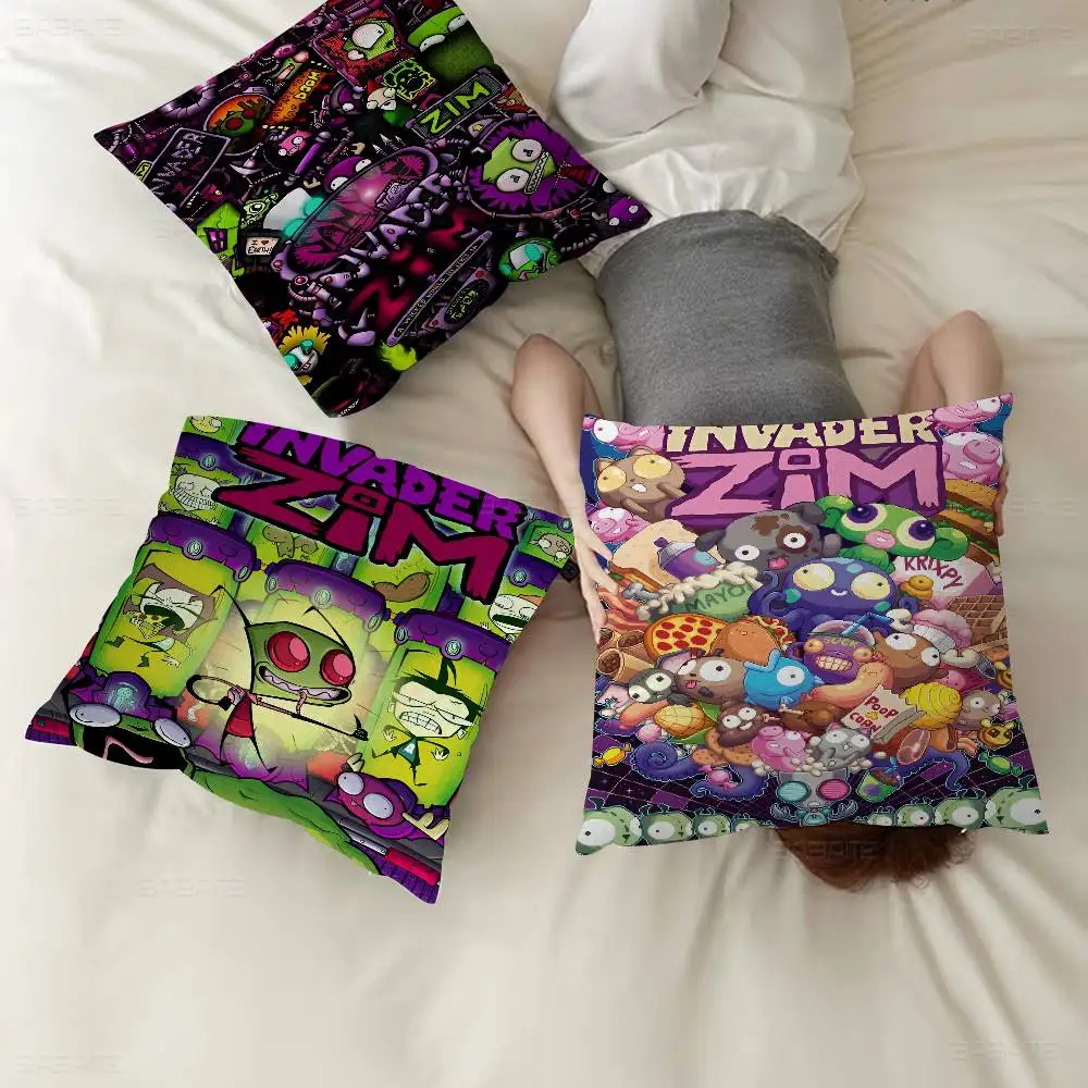 I-Invader Z-Zim Cartoon 45*45cm Cushion Cover Pillow Cover Decor Pillowcase Home Pillowcase For Couch Pillow