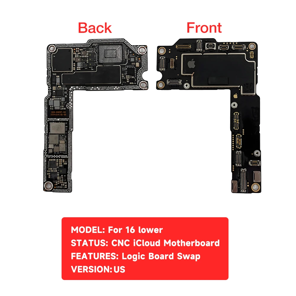 CNC CUT Motherboard for IPhone 16 Pro Max 4G 5G Logic Board Polishing CPU AP RF Board for IPhone 16 Switching CPU Baseband Swap