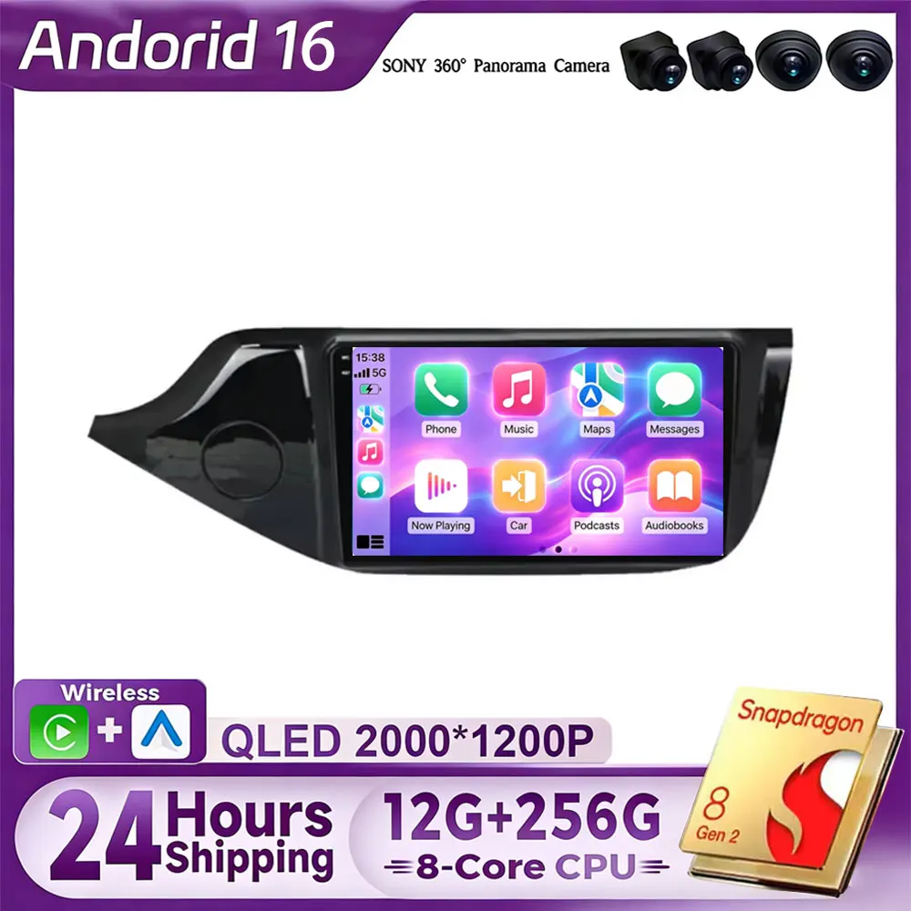 Android 16 Car Radio Carplay For KIA Ceed CEED JD 2012 2013 - 2018 Navigation Multimedia Player Stereo 5GWiFi+4G SIM BT video