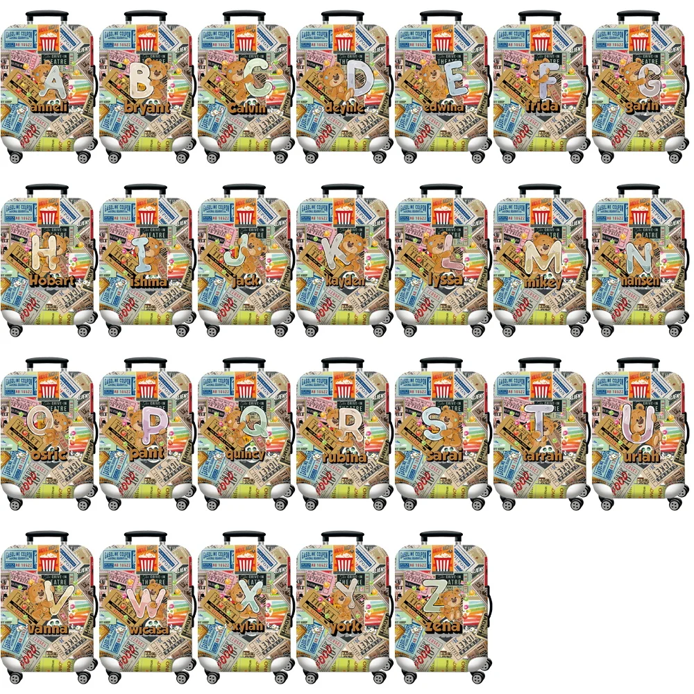 شخصية مخصصة اسم صندوق عربة جديد سميكة غطاء غبار مرن 18-32 بوصة مناسبة الأمتعة يغطي إكسسوارات السفر #3